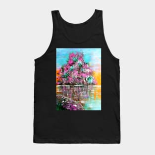 Purple Tree Abstract artwork Tank Top